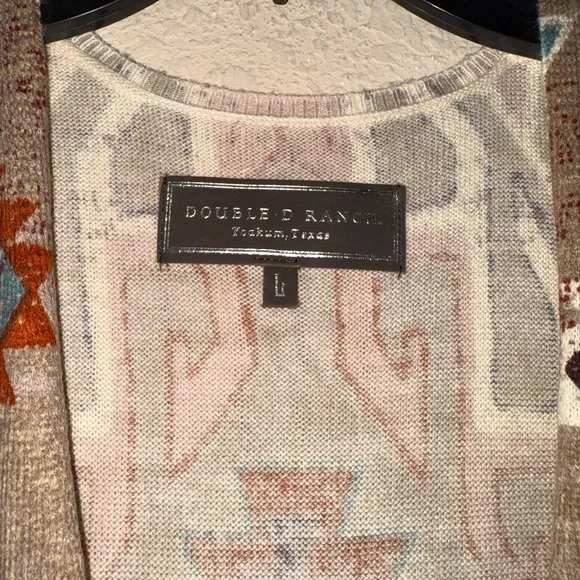 Double D Ranch Multicolor Western Tribal Kimono Size Large - Picture 7 of 8